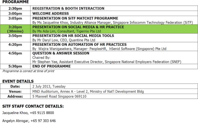 Tigernix is at Briefing on Social Media and HR Application