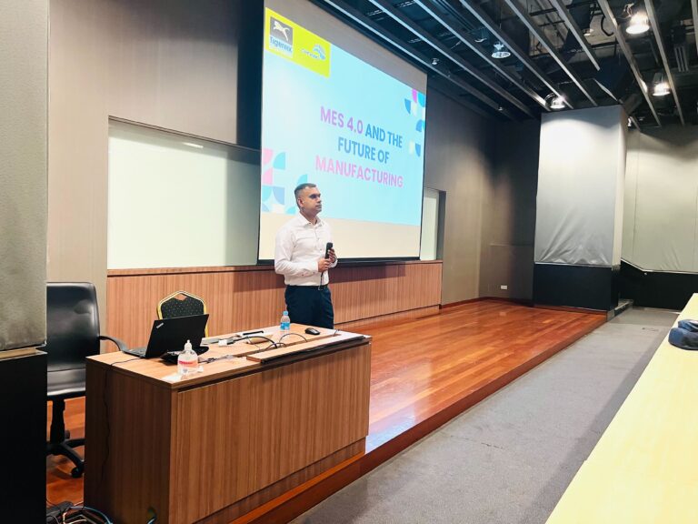 Tigernix CEO addressing the students of ITE