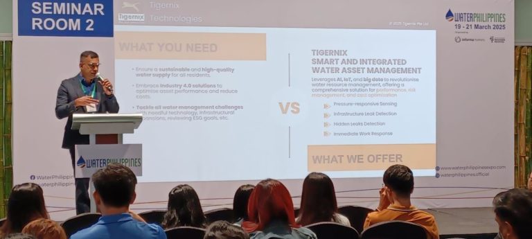 Tigernix CEO presenting Water Philippines' visitors about Tigernix Digital Water Suite